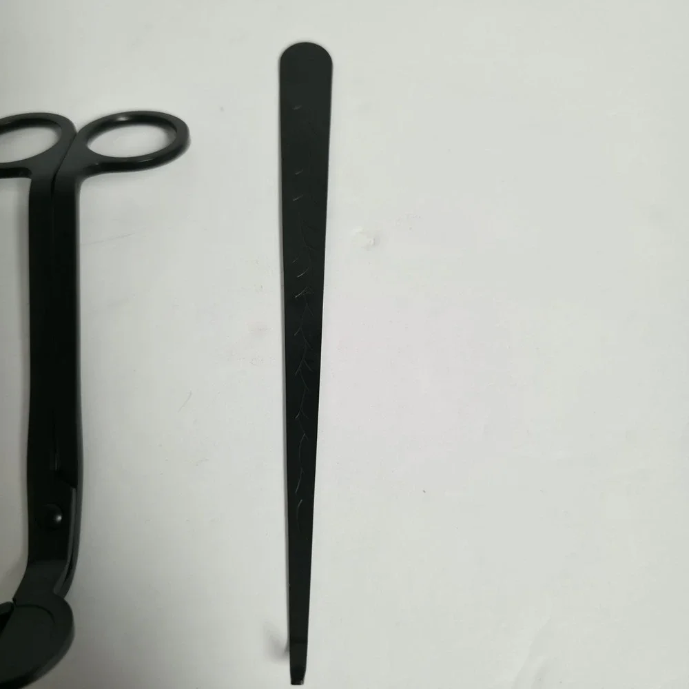 3pc Matte Black Candle Care Kit Trimmer Snuffer Wick Dipper Accessory Set New